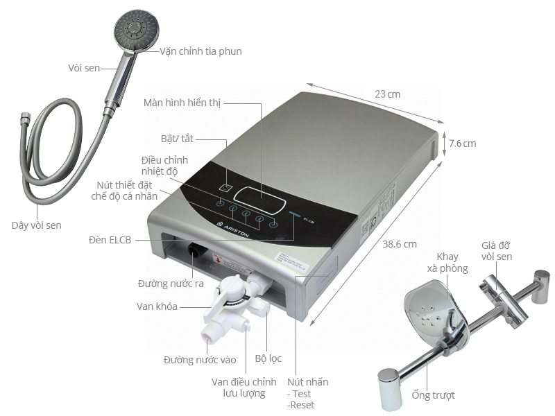 Máy nước nóng trực tiếp 4.5kW Ariston ST45PE-VN